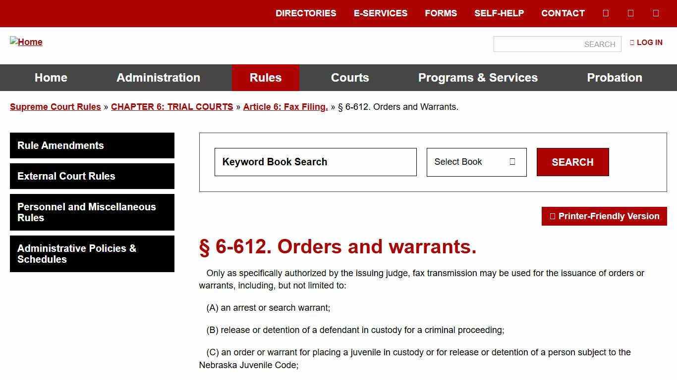 § 6-612. Orders and warrants. | Nebraska Judicial Branch