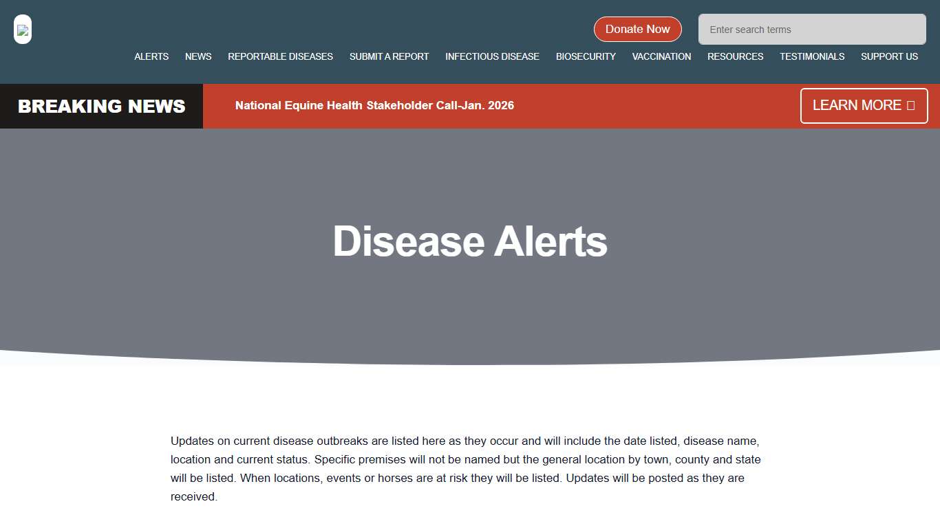 Outbreaks | Equine Disease Communication Center
